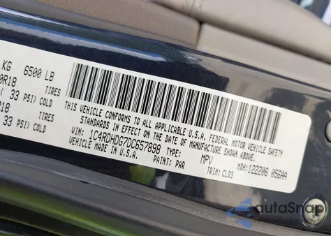 2013 Dodge Durango Crew from USA, damaged, VIN 1C4RDHDG7DC657898
